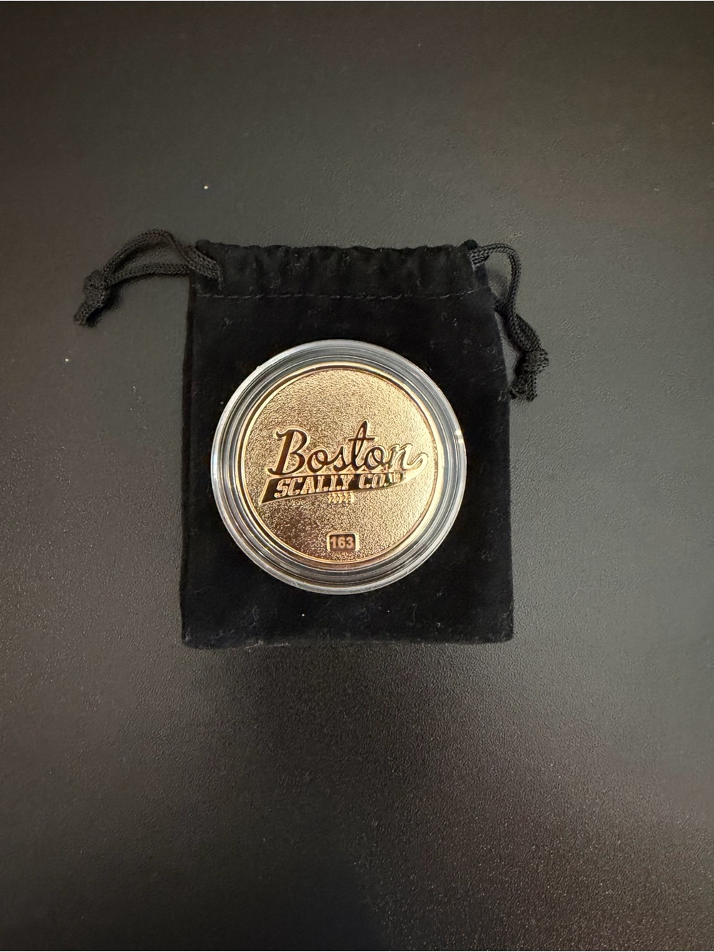 Boston Scally Gold Coin in Display Case